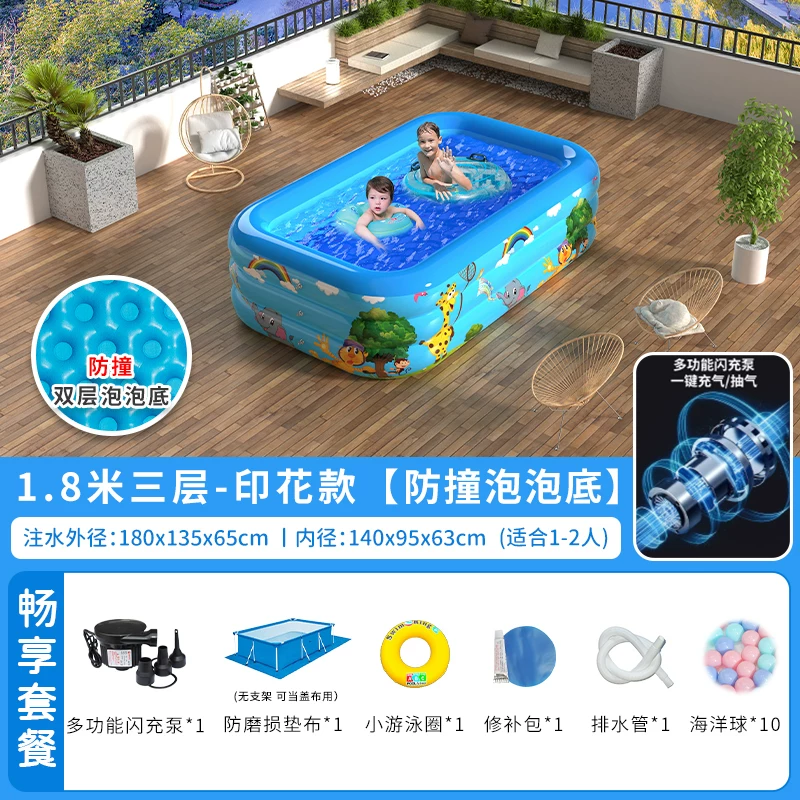 inflating travel swimming pool, increased thickness