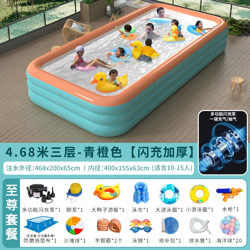 inflating travel swimming pool, increased thickness