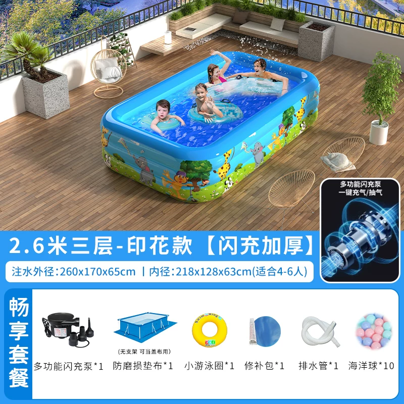 inflating travel swimming pool, increased thickness