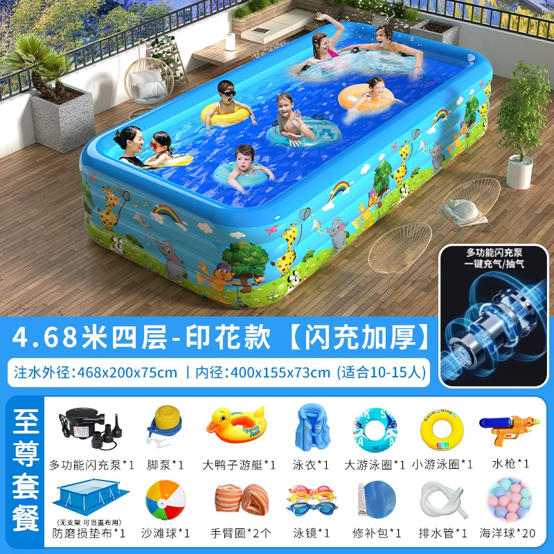 inflating travel swimming pool, increased thickness