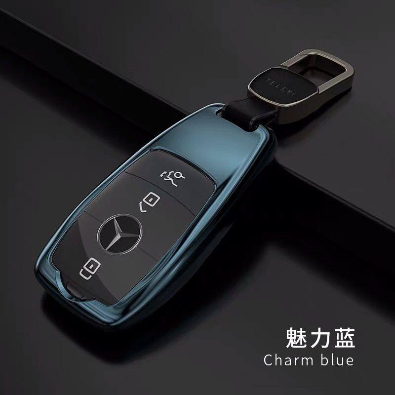 奔驰钥匙套女士适用e300l/c260真皮gla200全包glc260汽车壳扣高档