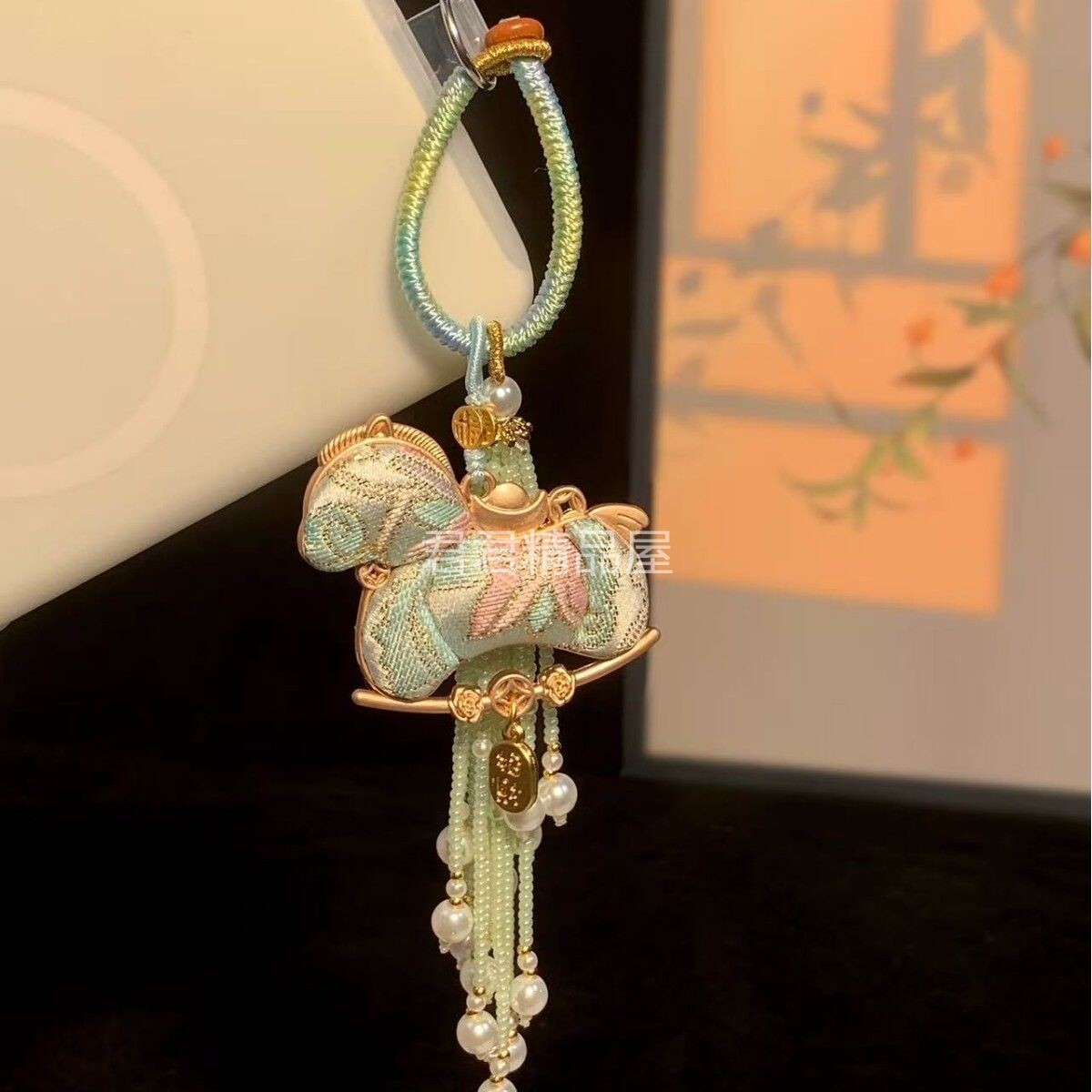 马上有钱非遗宋锦手机挂件小众