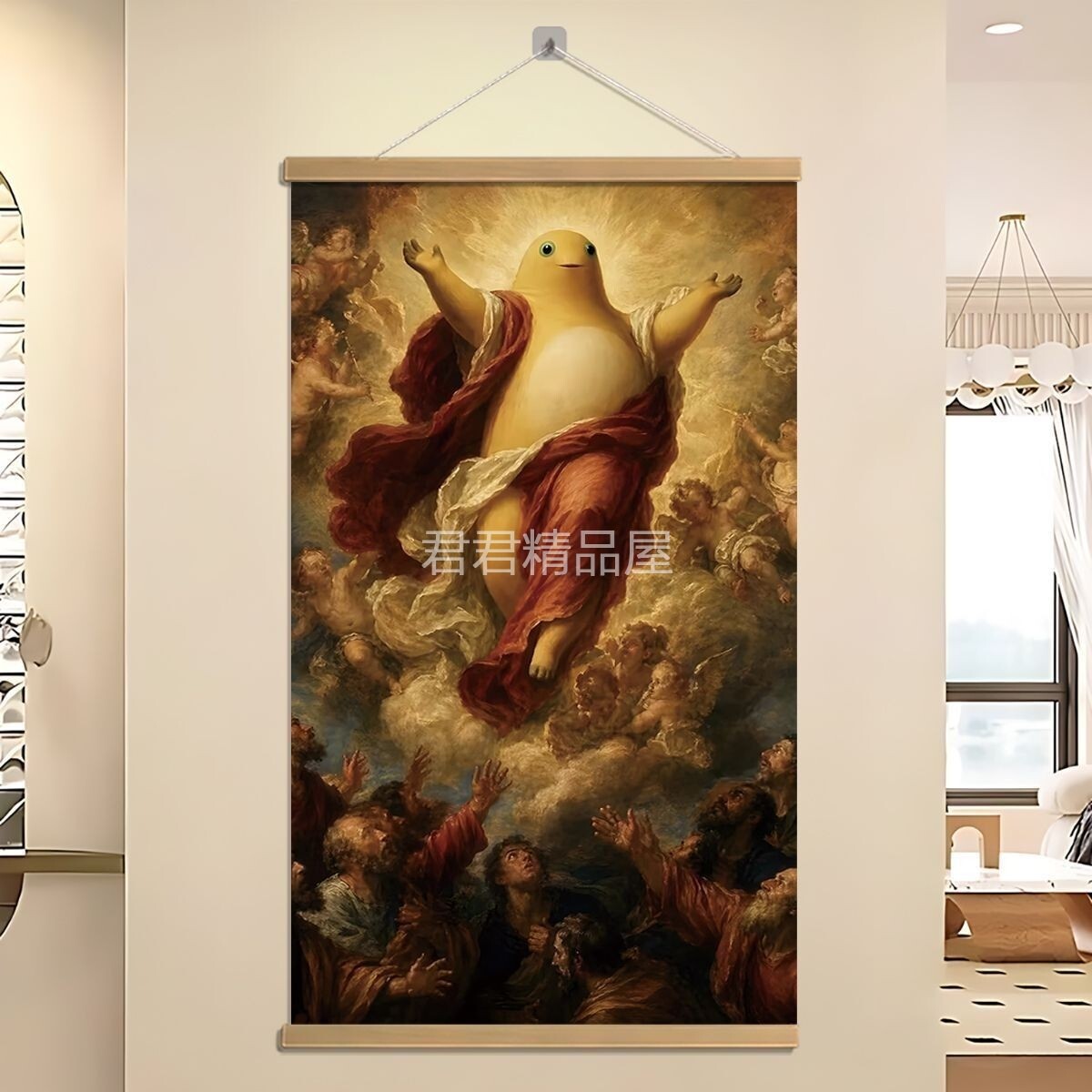 奶蛙挂画蒙娜丽莎梵高恶搞名画