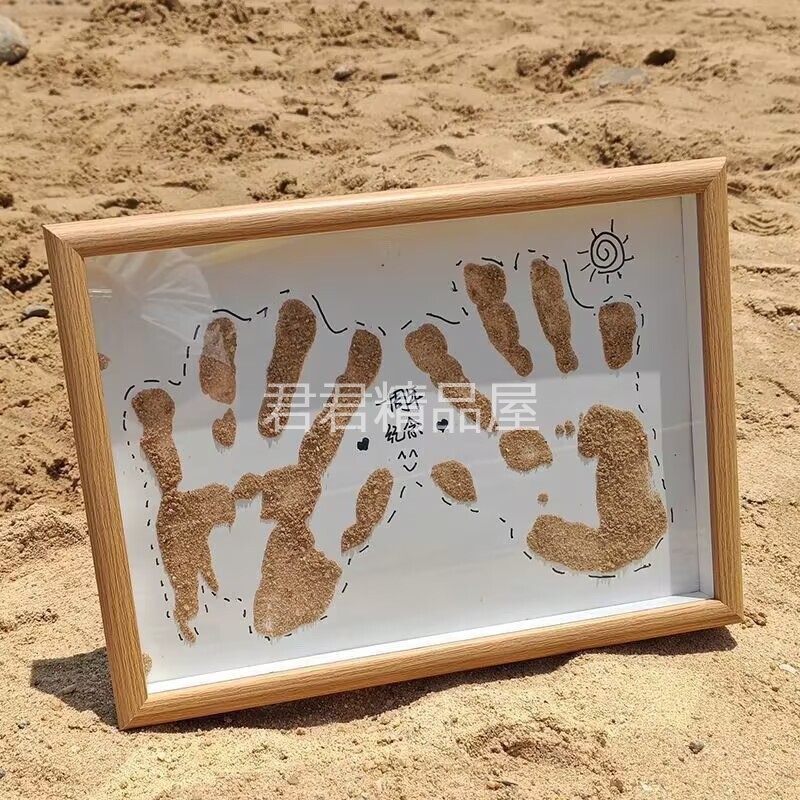 沙子手印相框海边沙滩DIY手印画