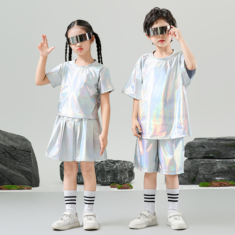 儿童未来科技感潮流服装小学生人工智能AI机器人街舞潮服表演服