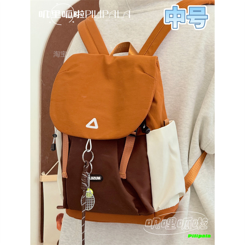 街头复古工装双肩包男女大学生上课通勤书包户外运动大容量旅游包