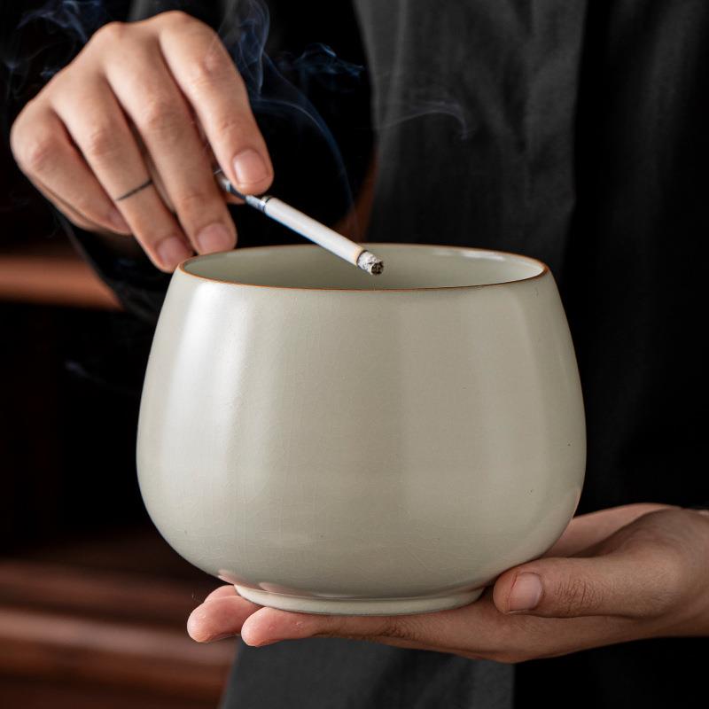 汝窑陶瓷大号建水茶洗水盂茶盂无盖干泡台茶渣缸家用功夫茶具配件
