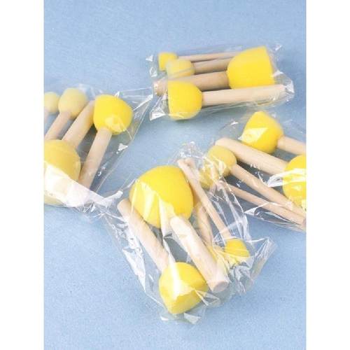 圆形海绵画刷水粉水彩颜料拓印画棒绘画涂鸦蘑菇印章儿童美术材料