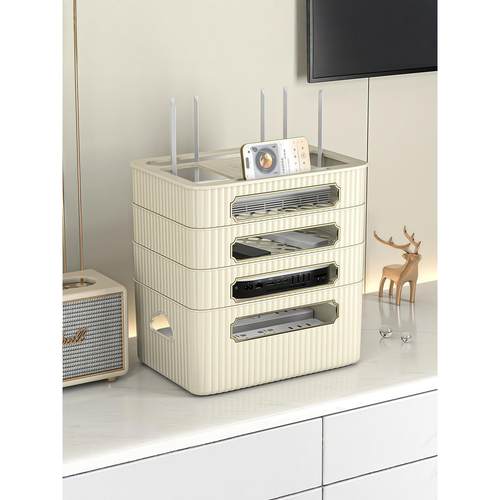 wifi无线路由器机顶盒子收纳盒光猫电视柜放置架插座电线整理神器