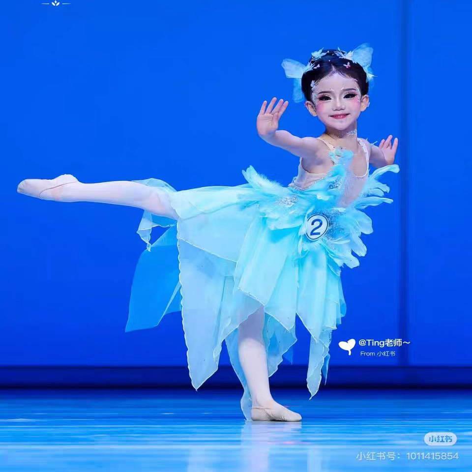 儿童新款舞台演出服焕蝶剧目蝴蝶舞连衣裙儿童舞蹈演出服装舞台装
