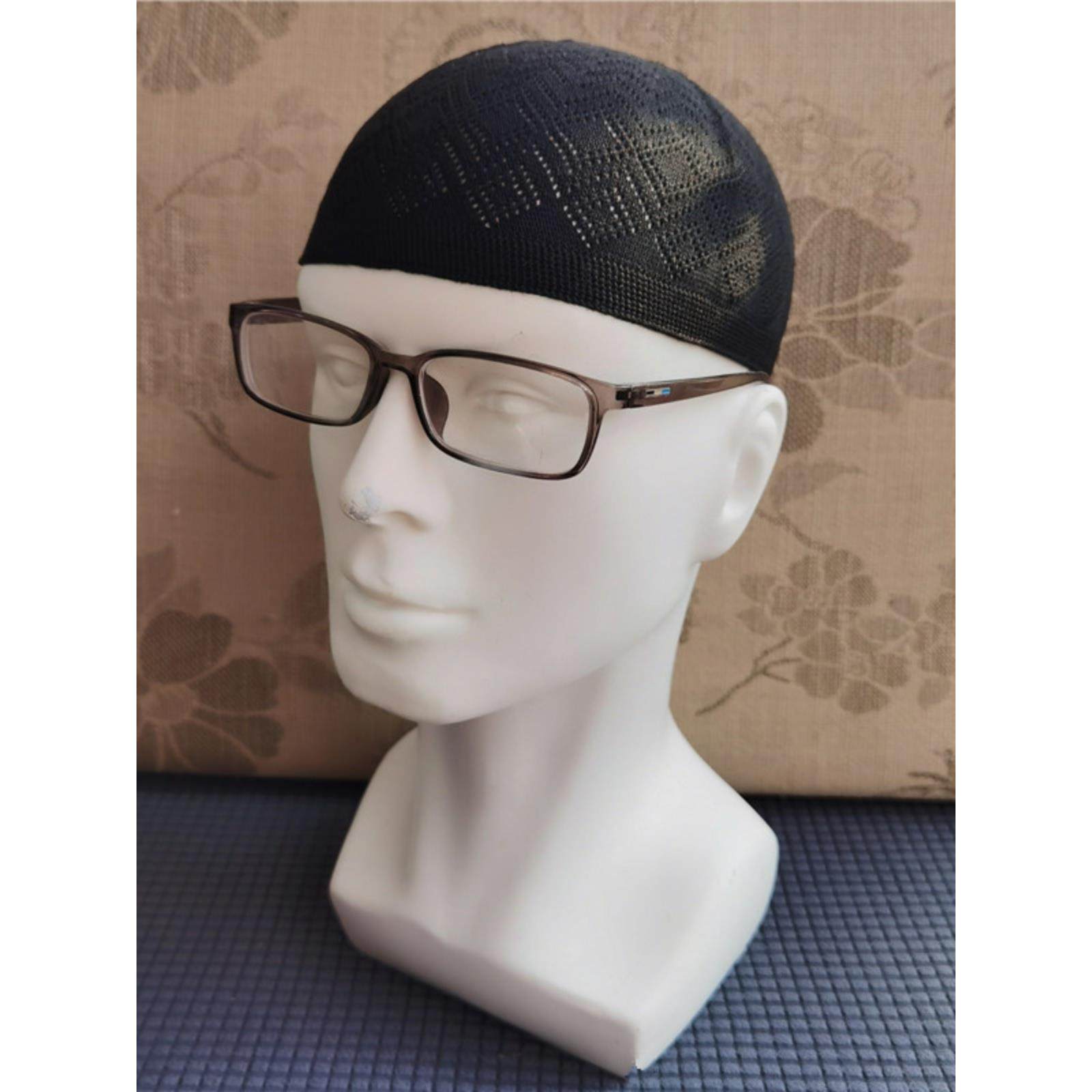 帽子男瓜皮帽礼拜帽回族新款阿拉伯风薄款帽子透气男帽回民针织帽