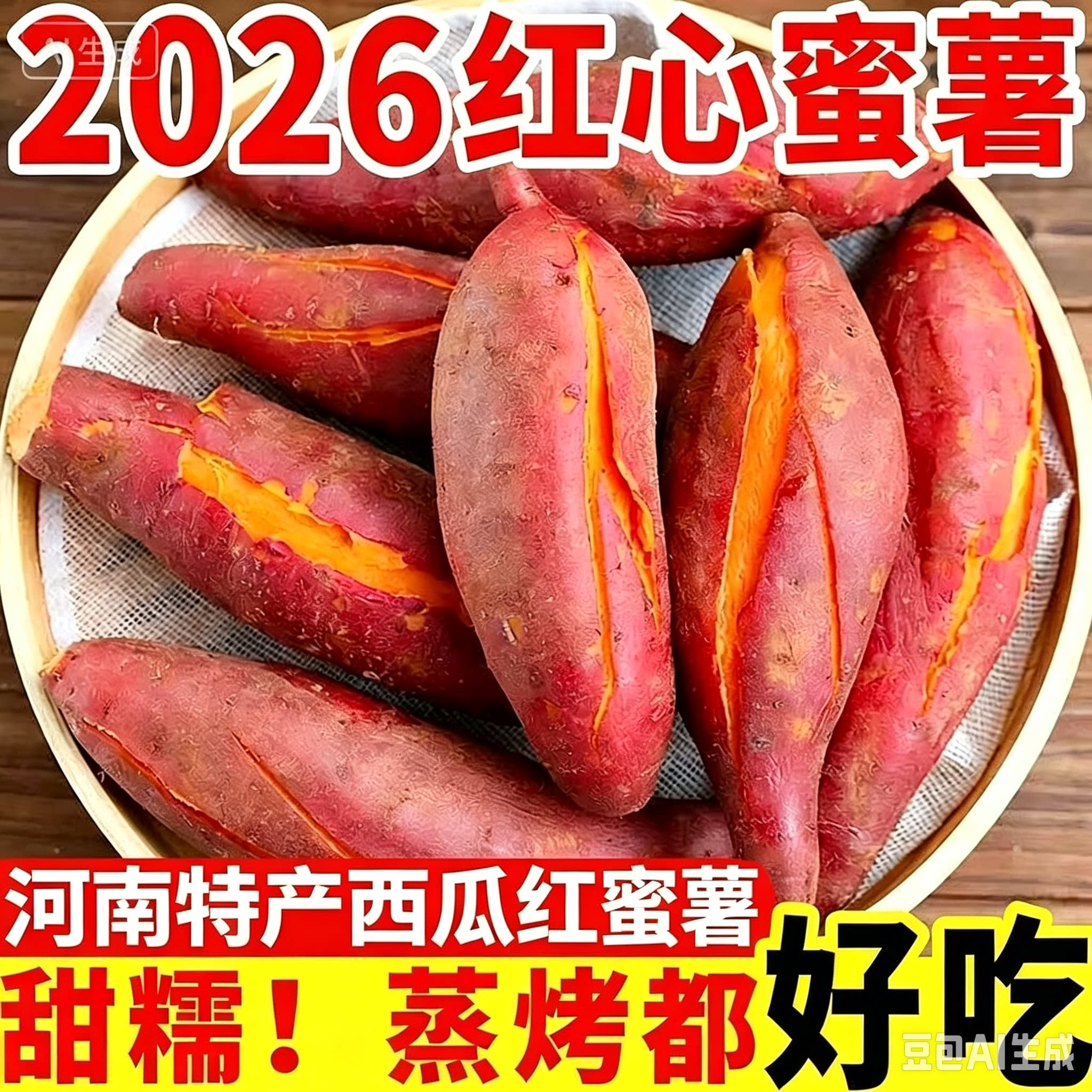 正宗沙地西瓜红蜜薯新鲜红皮红心