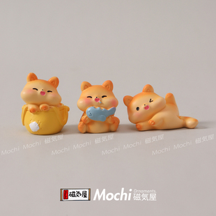 饰品摆 治愈系桌面小摆件可爱小猫办公室电脑显示器工位解压车载装