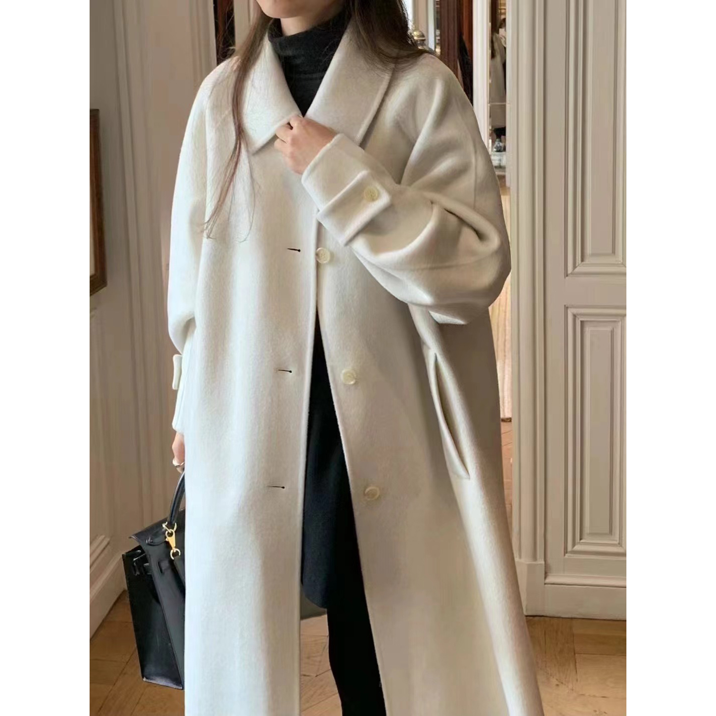 吴小姐韩代OUNCE羊毛大衣外套女