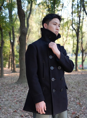 1910s PeaCoat海军 740麦尔登呢超重磅羊毛大衣 非freewheelers