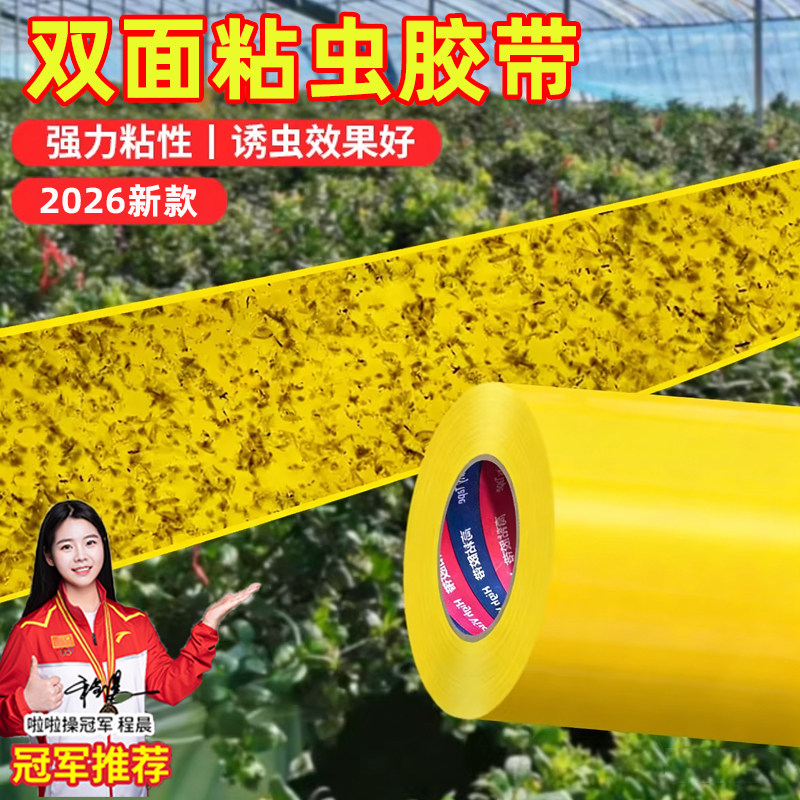 果树粘虫双面胶带蓟马黄板粉虱果蝇黏虫板大棚柑橘果园农用诱捕贴