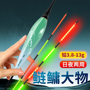 德国大物鲢鳙专用夜光漂咬钩变色电子漂日夜两用浮漂led醒目鱼漂