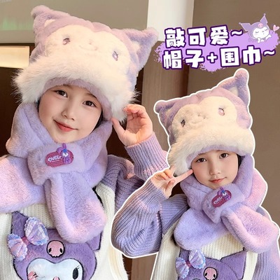 儿童新款秋冬季帽子围巾一体帽
