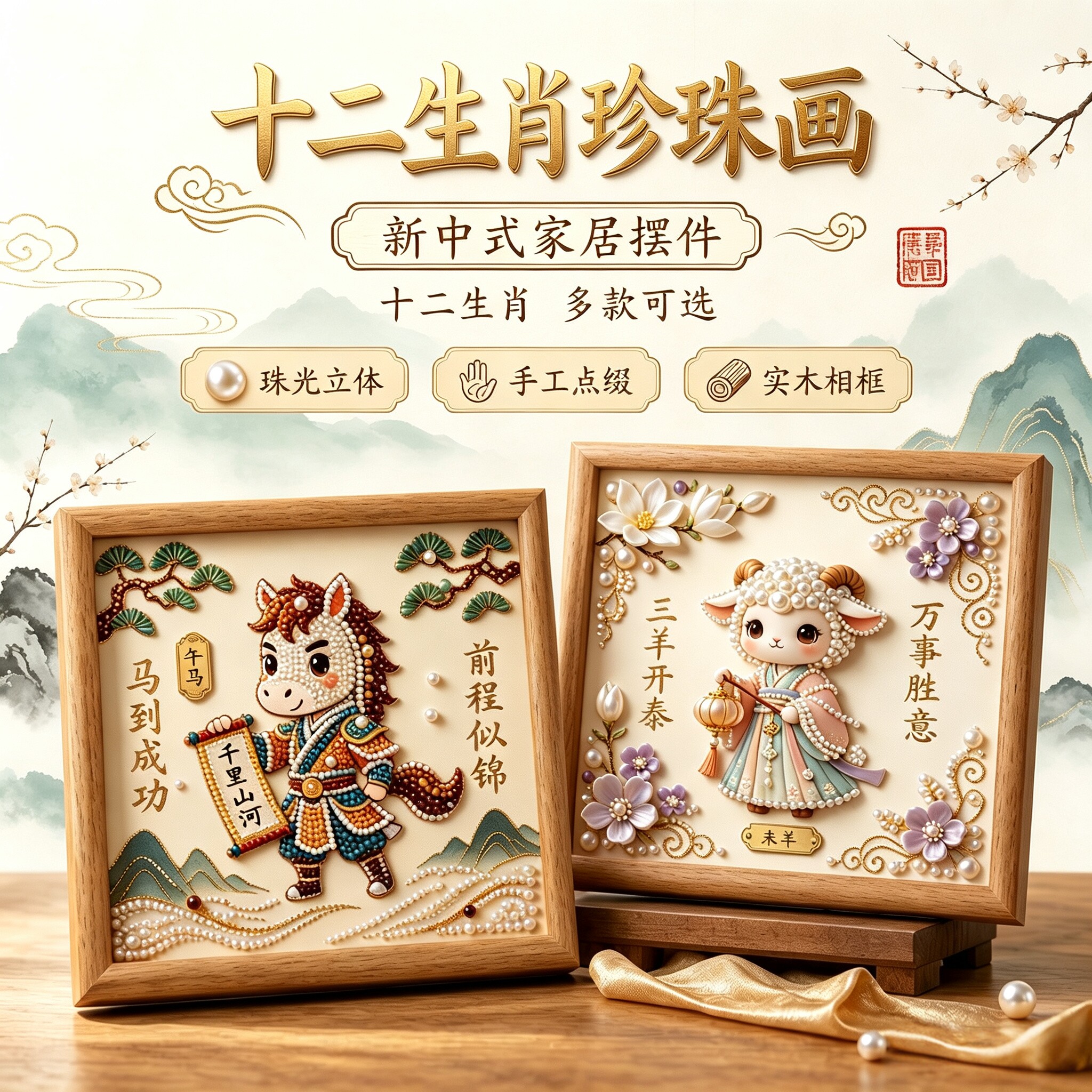 2026新款十二生肖钻石珍珠画图片