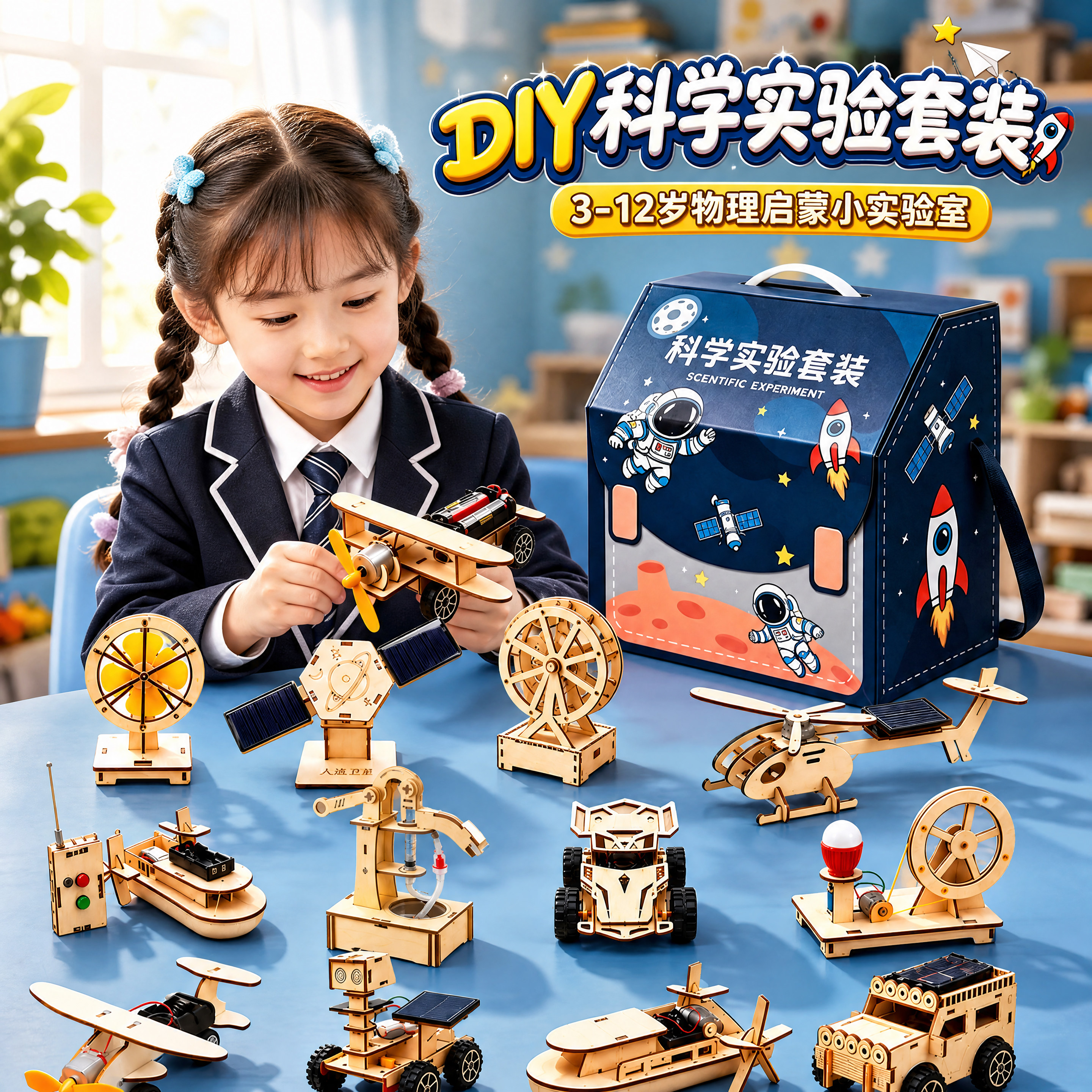 儿童科学实验套装小学生物理手工diy制作益智玩具6-8男孩生日礼物