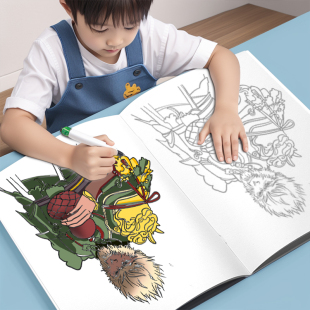 黑神话悟空图画本儿童画画水彩涂色描摹本描绘本临摹素描画本填色