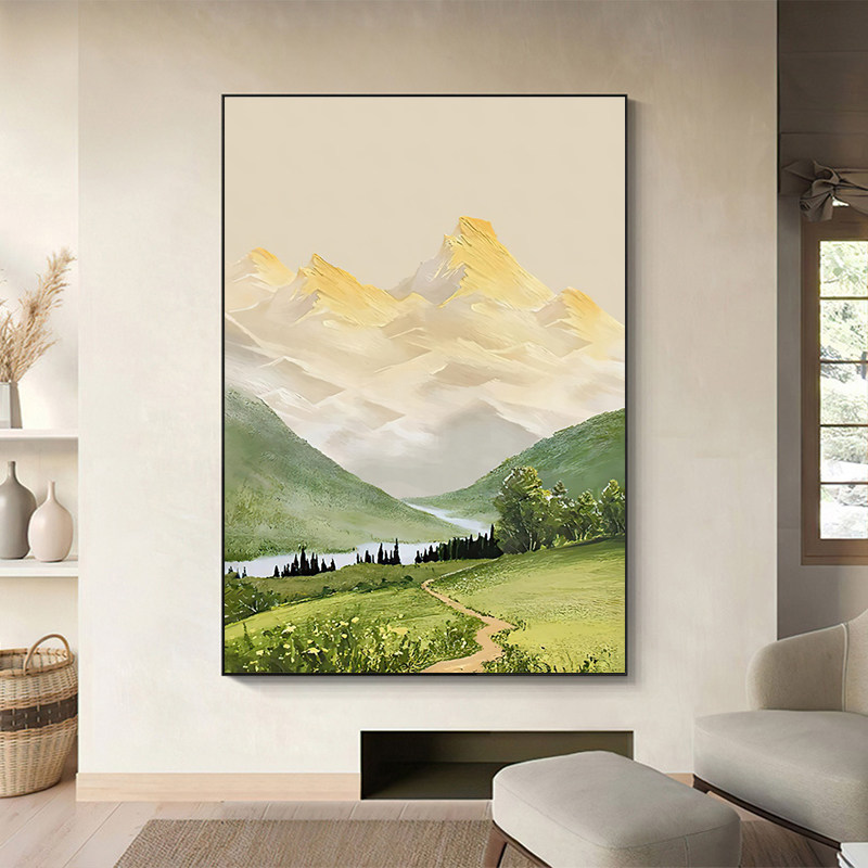 现代简约玄关画可定制欧式山水画