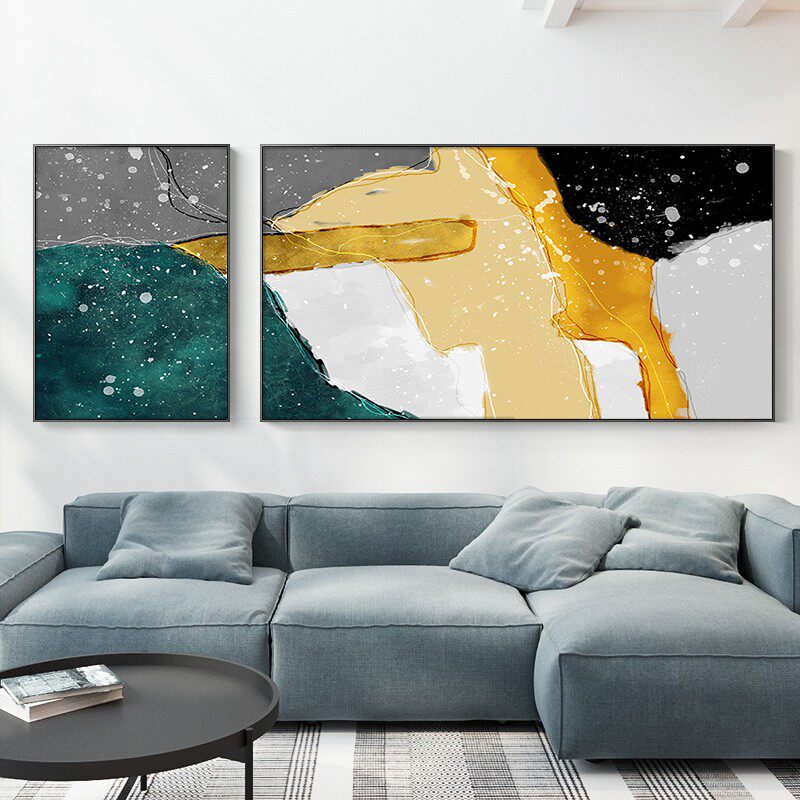 组合挂画沙发背景墙简约现代定制