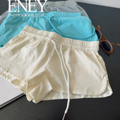 轻盈显白短裤 女美式 夏款 速干凉感面料 低腰运动休闲阔腿短裤 子潮