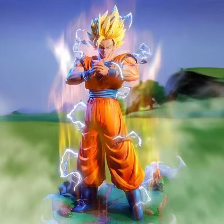 七龙珠动漫周边摆件魔动超二悟空手办超级赛亚人站姿雕像潮玩礼物