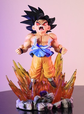 七龙珠手办模型 愤怒孙悟空超四悟空SHK悟空黑发动漫雕像摆件公仔