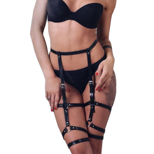 皮革绑腿腿环腿带束缚个性夜店道具