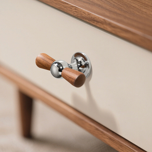 复古胡桃木黄铜拉手中古风法式亮银柜门橱柜抽屉把手衣柜门小拉手