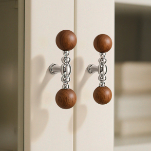 中古风柜门拉手法式衣柜子把手橱柜银色抽屉复古高档新中式拉手