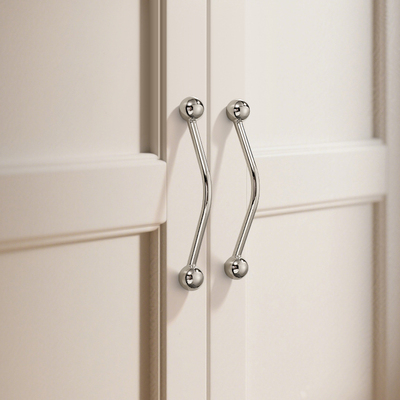 法式极简拉手中古风橱柜门衣柜家具抽屉新中式轻奢亮银色把手大全