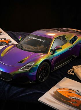 1:24玛敞篷莎拉蒂MC20合金仿真男孩声光回力汽车模型电镀版跑赛车