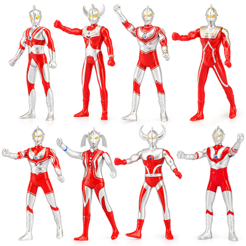 正版授权锦江奥特曼玩具超人赛文泰罗初代艾斯人偶带披风关节可动