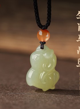 天然和田玉十二生肖马吊坠挂件属相龙六合吊坠马年挂件首饰送女友