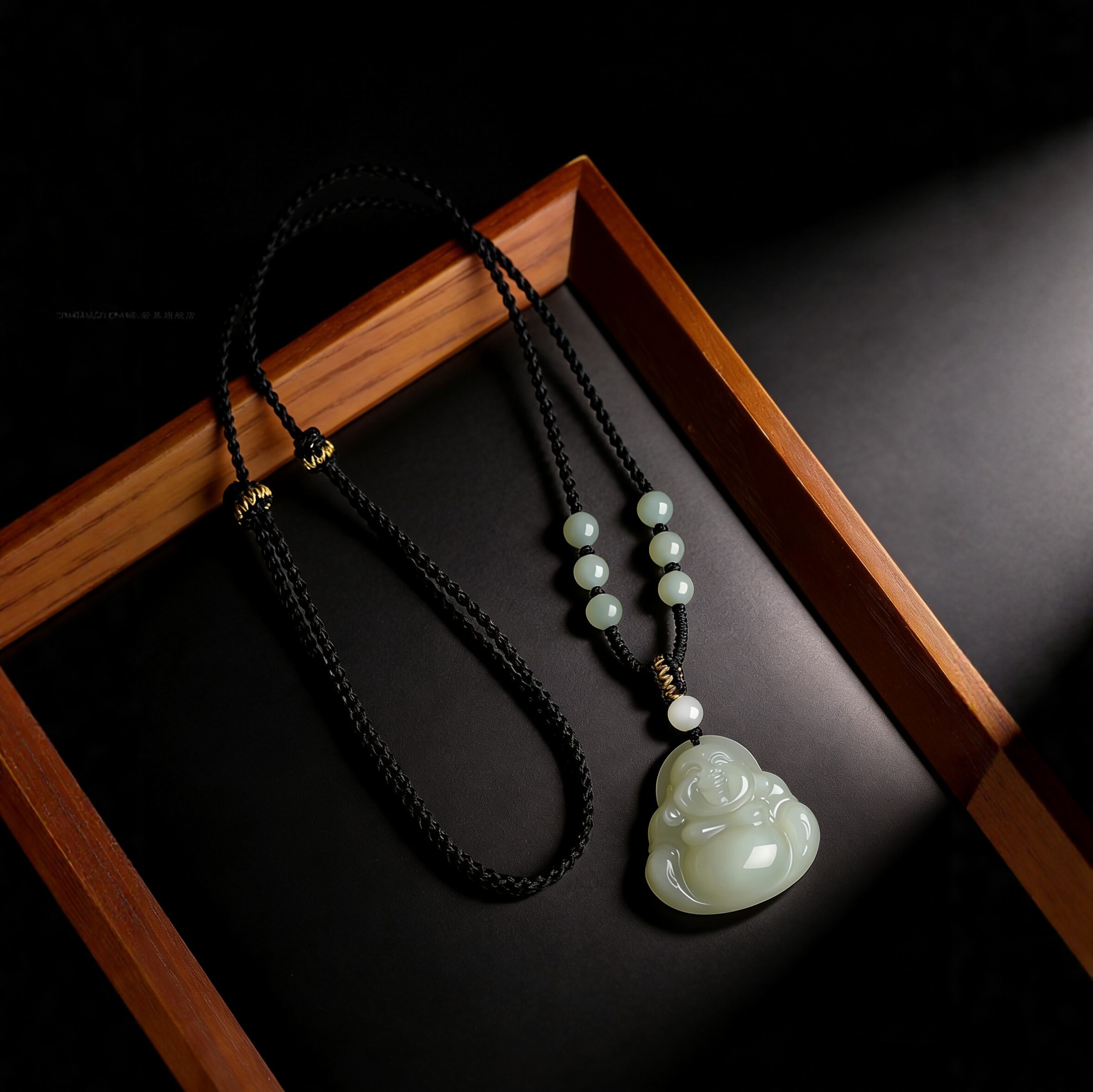 正品原创天然和田玉吊坠女弥勒佛大肚笑佛项链玉佛玉石玉佩佛公