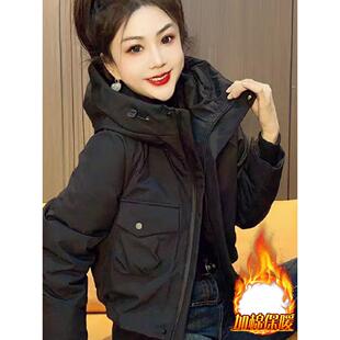 JOYIASS2025新款连帽服女士短款冬季加绒衣加厚保暖开衫拉炼外套