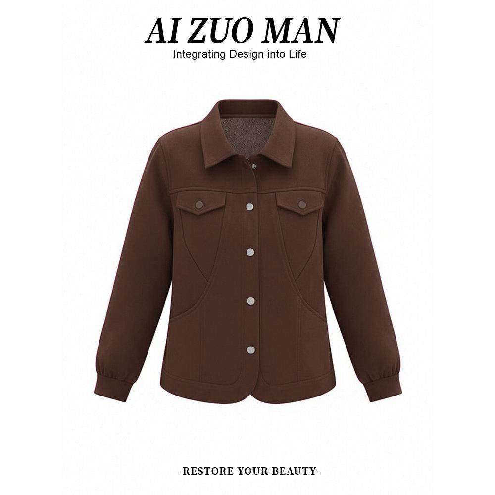 JOYIASS巨好看的初冬翻领短款女外套2025新款今年流行爆款单排扣