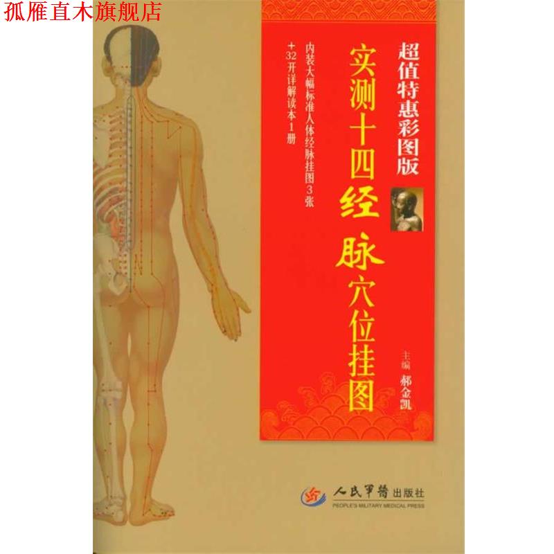 【正版书】 实测十四经脉穴位挂图-特惠彩图版 主编郝金凯 人民军医出版社