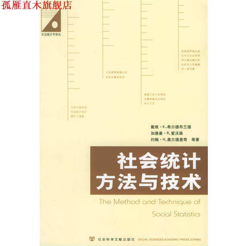 【正版书】 社会统计方法与技术—社会统计学译丛 戴维·K.希尔德布兰德 等著 社会科学文献出版社