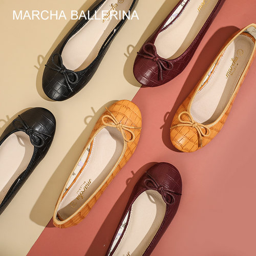 marcha玛沙芭蕾糖果色秋冬四季鞋