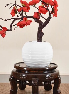 黑檀原木红木底座花盆底座实木摆件托架石头摆件奇石文玩底座圆形