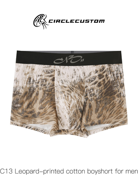 【CIRCLECUSTOM】C13内裤不规则豹纹印花男士全棉平角裤新款