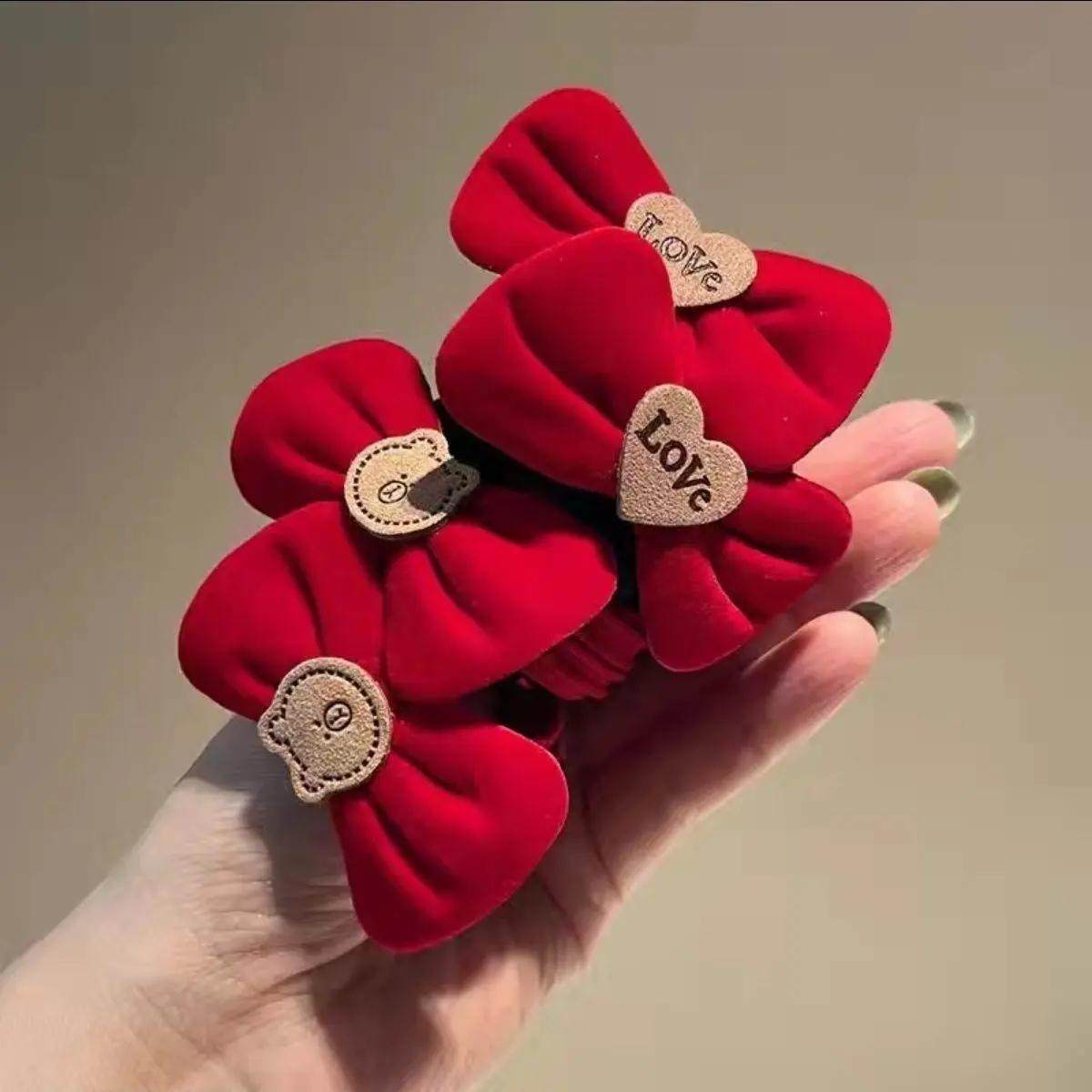 新年酒红丝绒蝴蝶结头绳皮筋头饰发圈后脑勺氛围感碎红色喜庆发饰,饰品/流行首饰/时尚饰品新,发饰,淘宝优惠券,粉丝福利购,淘宝优惠卷