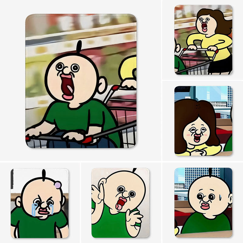 邦邦玉智鼠标垫小号电脑垫子小尺寸锁边加厚搞怪表情包周边沙雕小