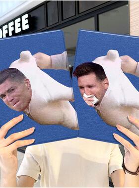 恶搞怪梅西2024款ipad10保护套pro2018苹果mini5外套ipod9迷你4壳air6适用2平板3带笔槽十7第8代三折c罗创意