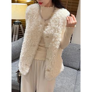 JOYIASS粉色羊羔毛保暖马甲女款外穿2025新款秋冬季时髦洋气超火