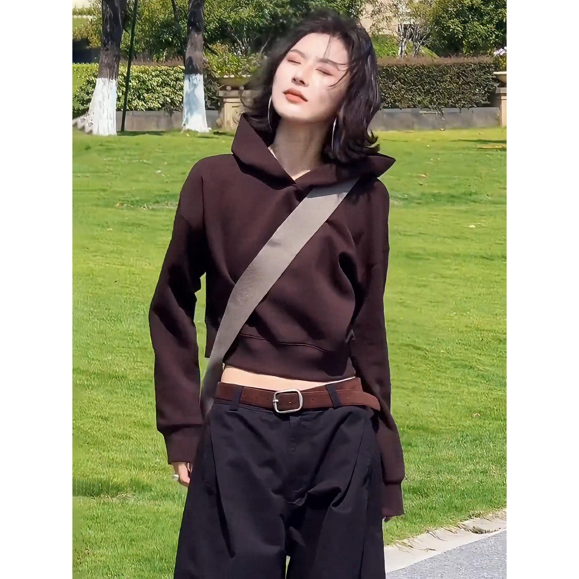 JOYIASS美式连帽长袖套头卫衣女2025新款秋季爆款小个子时尚洋气